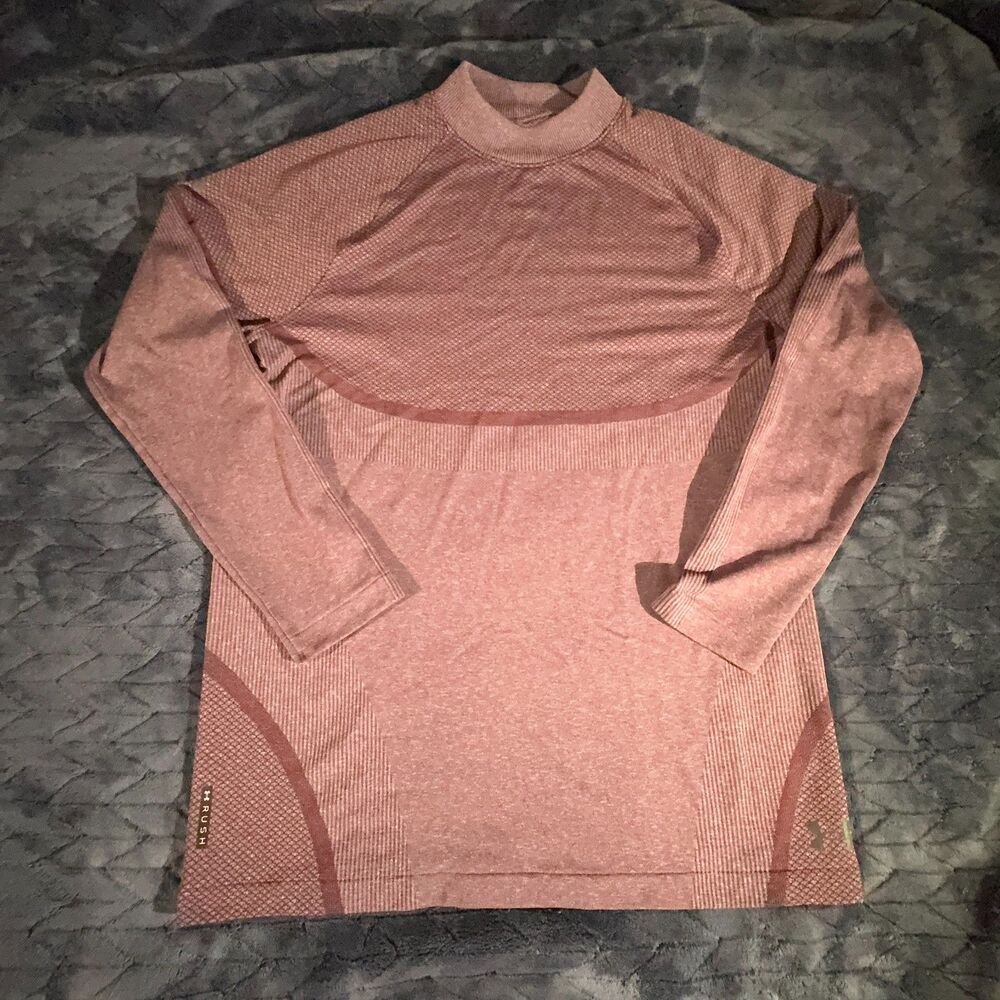 Under Armour Fitted Cold Gear Rush Seamless Mock Sweater Red Men’s L